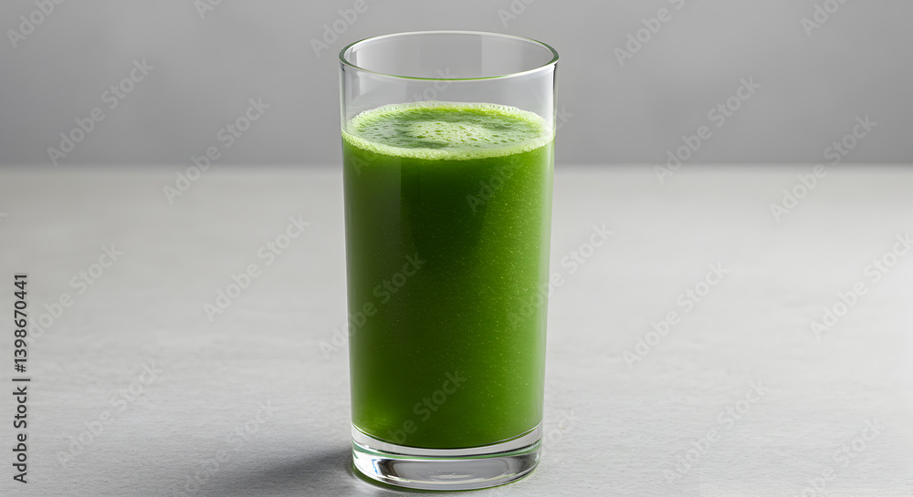 Freshly Squeezed Green Juice in a Tall Glass for Healthy Lifestyle Freshly Squeezed Green Juice in a Tall Glass for Healthy Lifestyle