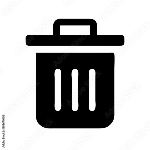 trash glyph  vector flat icon