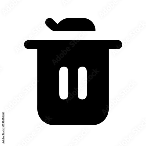 trash glyph  vector flat icon