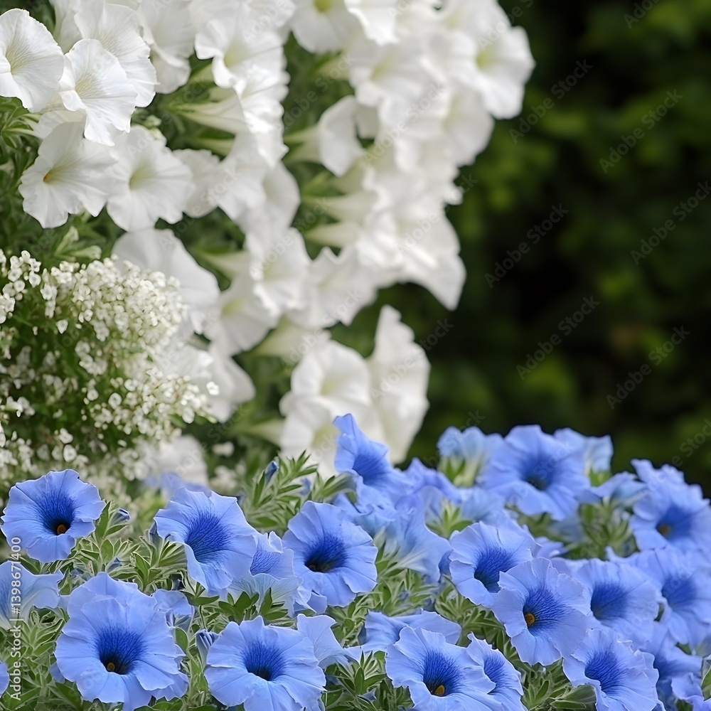 Stunning Blue and White Petunia Flowers Garden Stunning Blue and White Petunia Flowers Garden