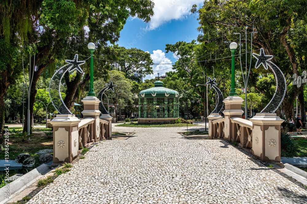 Praca Batista Campos in the city of Belem, in the state of Para, Brazil.