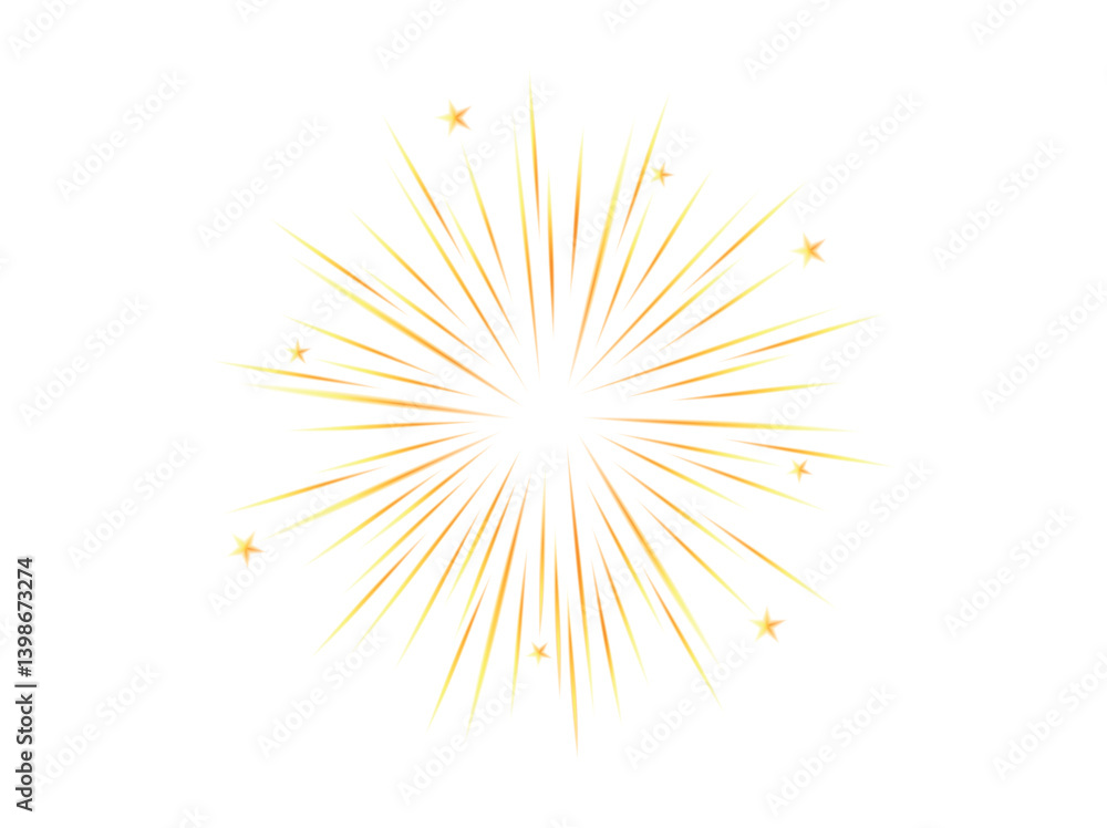 Obraz premium Comic blurred color lines with motion stars with radial focus for high energy effects. Graphic high speed explosion Comic high speed beam, design for manga and anime graphics. Vector.