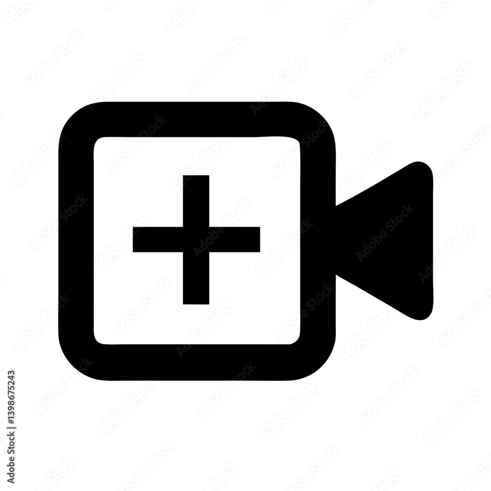 Obraz premium video plus glyph vector flat icon
