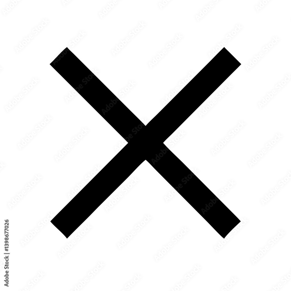 Obraz premium x vector flat icon