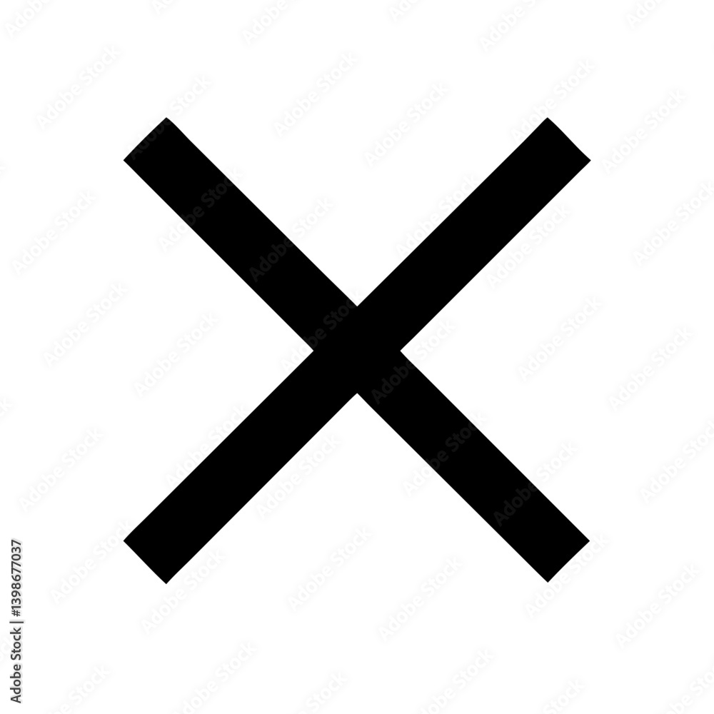 Obraz premium x vector flat icon