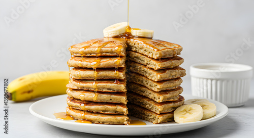 Wallpaper Mural Delicious Gluten Free Coconut Flour Banana Pancakes Stacked High With Syrup Torontodigital.ca