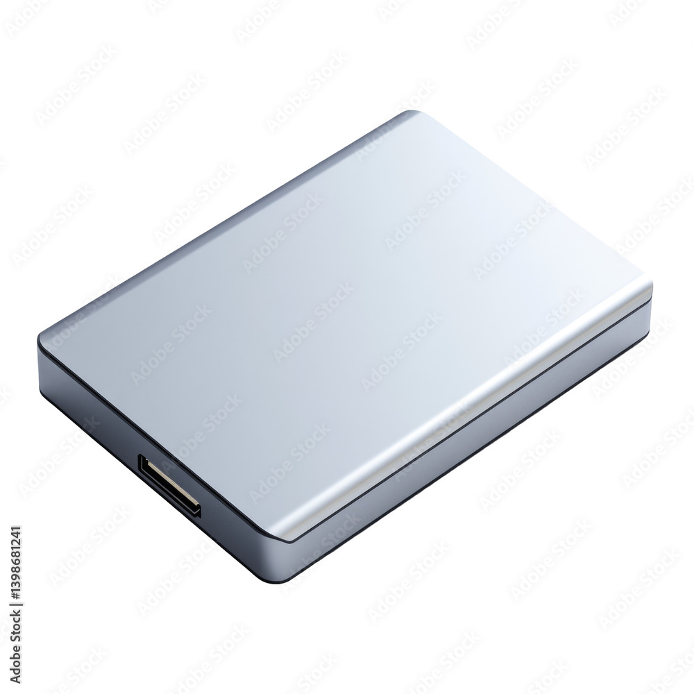 Sleek External SSD on transparent background Sleek External SSD on transparent background