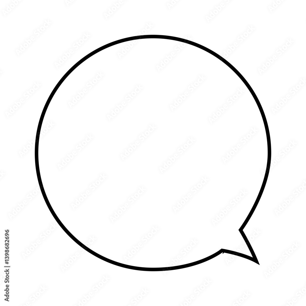Outlines blank chat bubble for comics and minimal poster, Suitable for design element of communication label, Information chat bubble, Text message balloon template Outlines blank chat bubble for comics and minimal poster, Suitable for design element of communication label, Information chat bubble, Text message balloon template