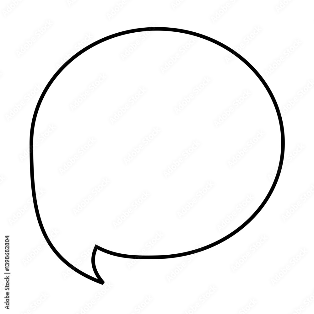 Simple outlines blank speech bubble for comics and minimal message dialog, Suitable for design element of communication label, Information chat bubble, Text message balloon template Simple outlines blank speech bubble for comics and minimal message dialog, Suitable for design element of communication label, Information chat bubble, Text message balloon template