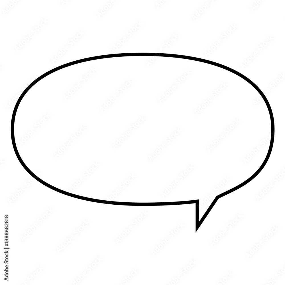 Outlines blank chat bubble, Suitable for design element of communication label, Information chat bubble, Text message balloon template Outlines blank chat bubble, Suitable for design element of communication label, Information chat bubble, Text message balloon template