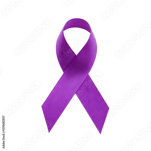 Purple ribbon awareness isolated on transparent background