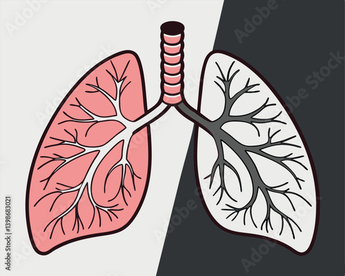 Healthy Lung Versus Smoker's Lung: Visual Comparison of Respiratory Health