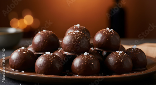 Wallpaper Mural Decadent Gluten Free Dark Chocolate Truffles Garnished With Sea Salt Torontodigital.ca