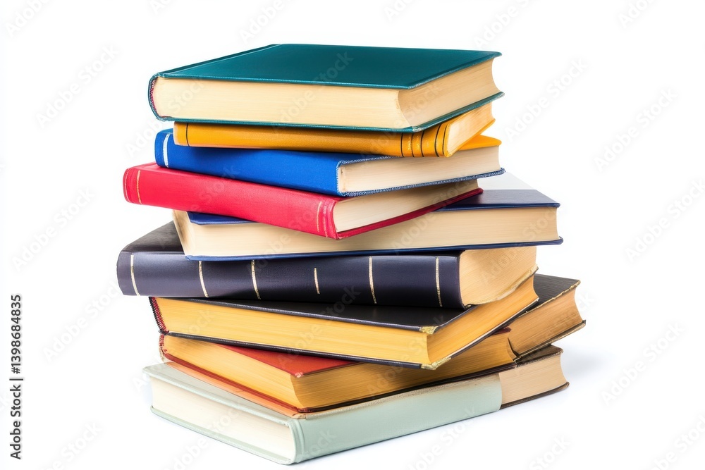 A stack of books isolated on white background A stack of books isolated on white background