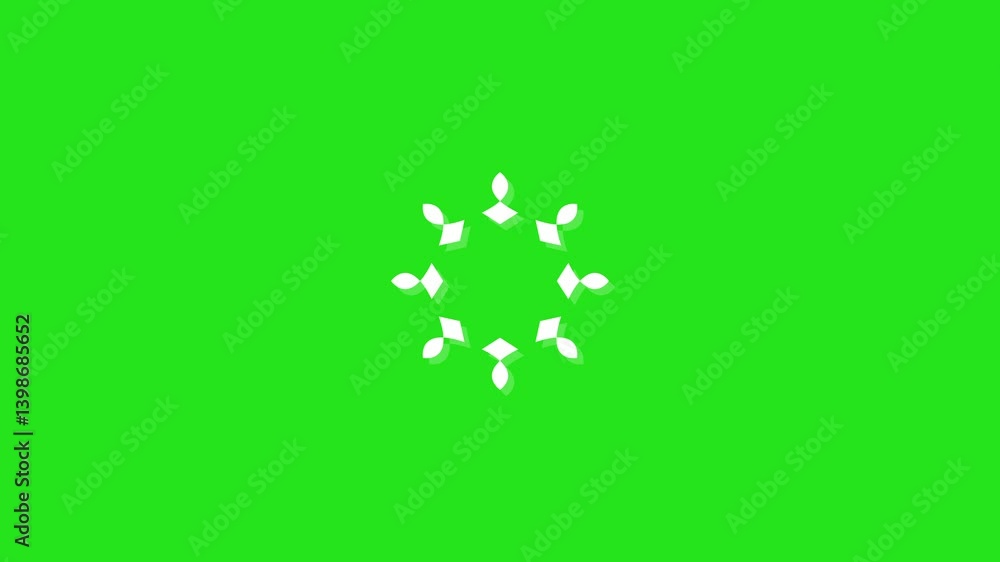 Fire Work animation video, shape animation, white, green screen video