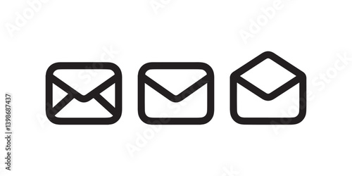 Email and envelope icon set for communication Vector
