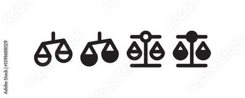 Justice scale icons in minimalist style Vector