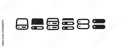 Hard drive and data storage icon set Vector