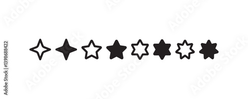 Star icons set for ratings and favorites Vector