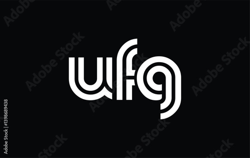 UFG Creative Unique Modern Letter Logo Design. Stylized logo featuring a unique letter design, presenting abstract minimalist aesthetics and modern appeal.