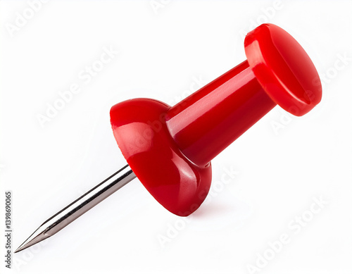 Obraz na płótnie a red push pin isolated on white background