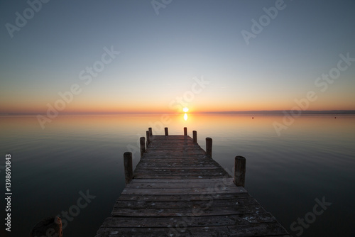Wooden jetty on the lake