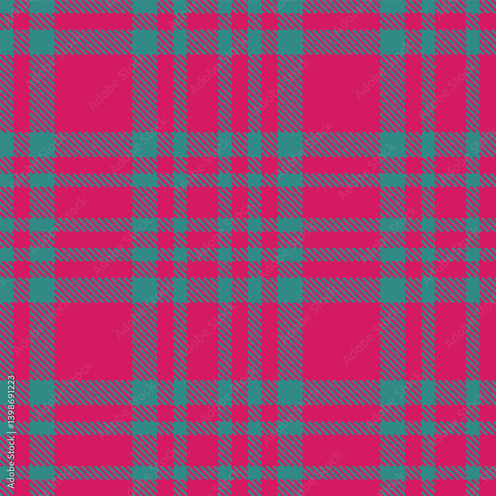 Fototapeta premium Elegant Seamless Tartan featuring Mellow dark cyan and Deep dark hot pink Textile Design