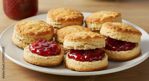 Wallpaper Mural Delicious Gluten Free Scones Enhanced With Strawberry Jam On A Plate Torontodigital.ca