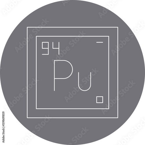 Plutonium single vector illustration icon