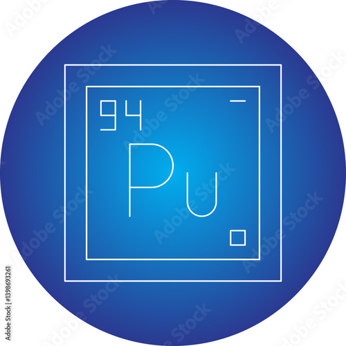 Plutonium single vector illustration icon