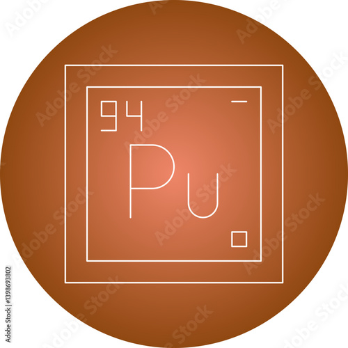 Plutonium single vector illustration icon