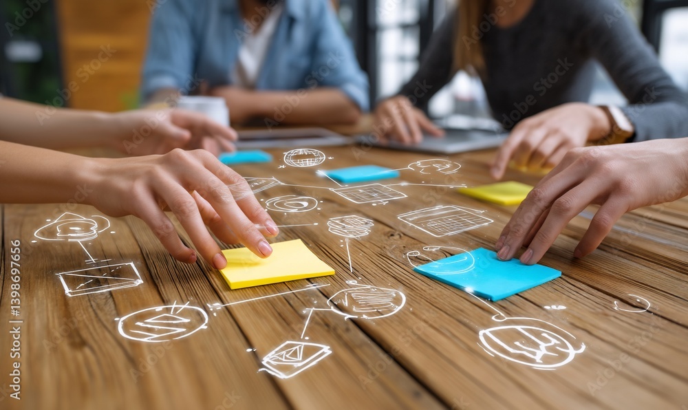 Fototapeta premium Teamwork brainstorming session