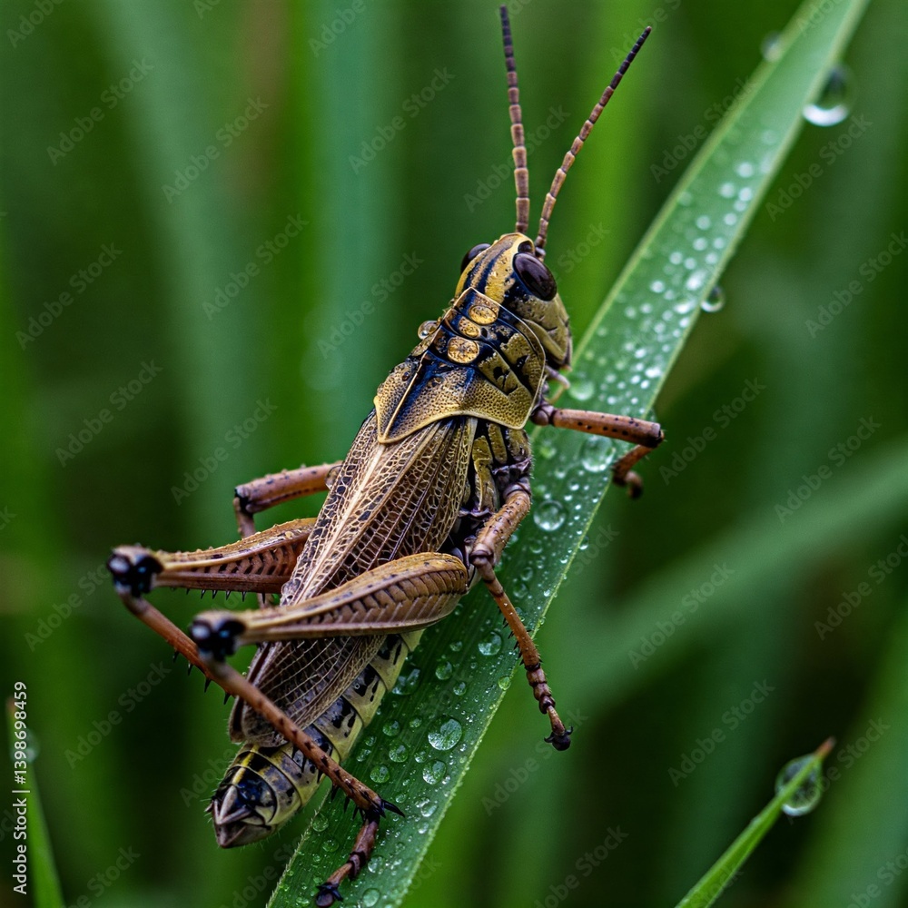 Fototapeta premium grasshopper on a leaf