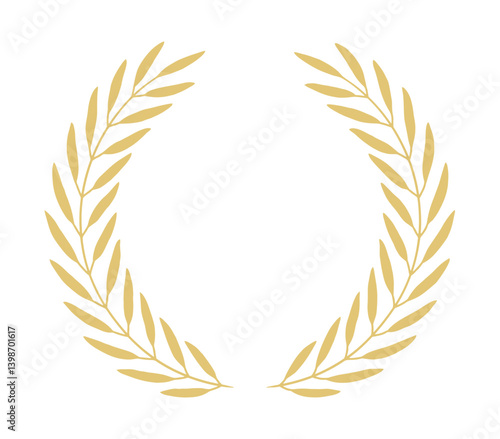 One color golden olive wreath frame