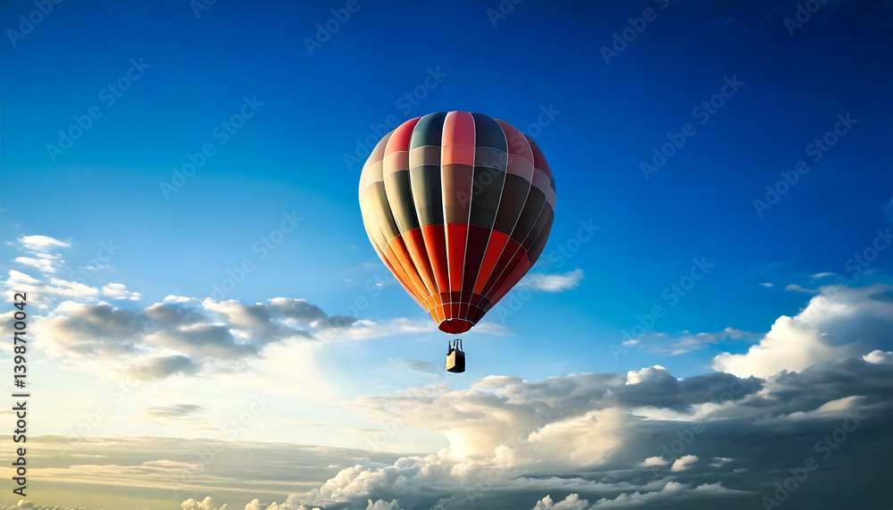 Naklejka premium hot air balloon over blue sky