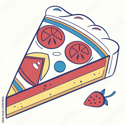 Pie Slice   dessert line icons in a clean, AI-generated vector
