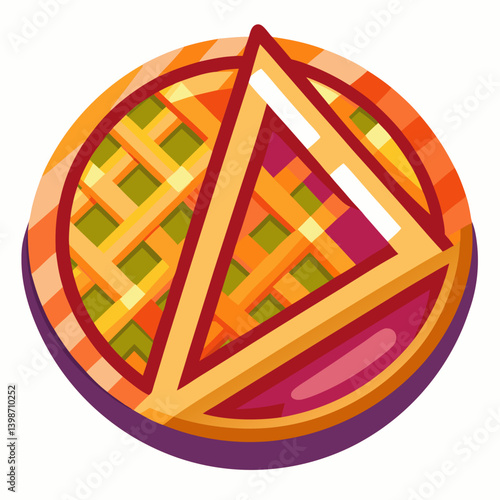 Pie Slice   dessert line icons in a clean, AI-generated vector
