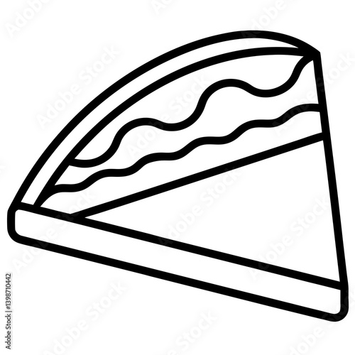 Pie Slice   dessert line icons in a clean, AI-generated vector
