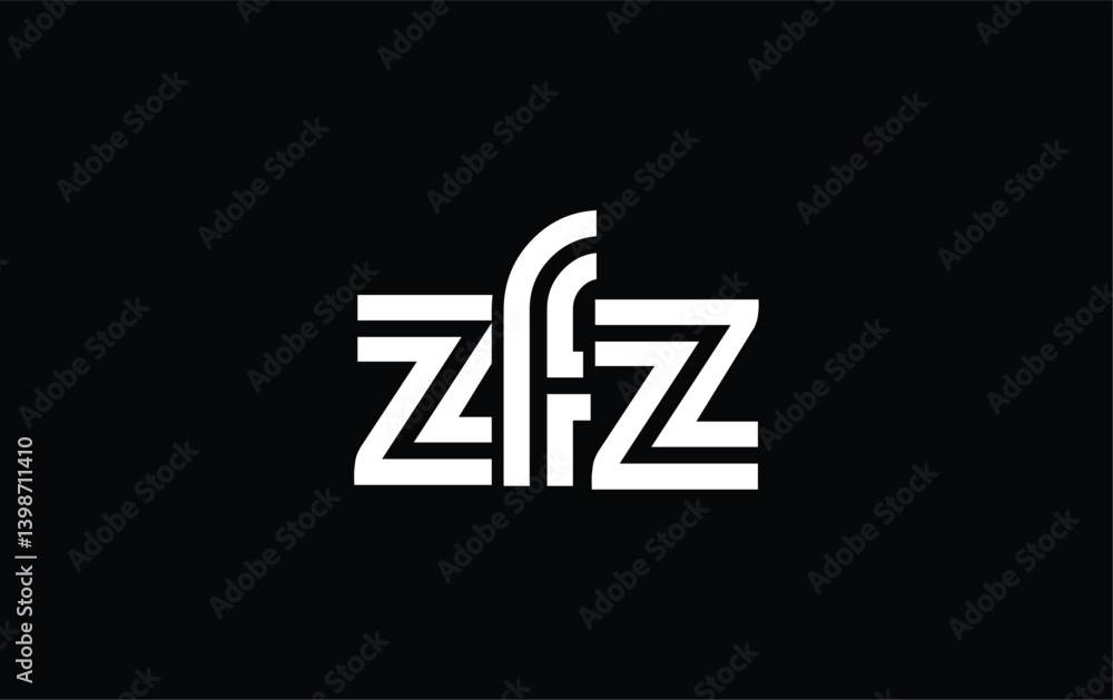 Fototapeta premium ZFZ Creative Unique Modern Letter Logo Design. Stylized logo featuring a unique letter design, presenting abstract minimalist aesthetics and modern appeal.