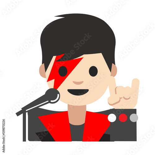 Light Skin Tone Musician isolated on white background Clipart Design