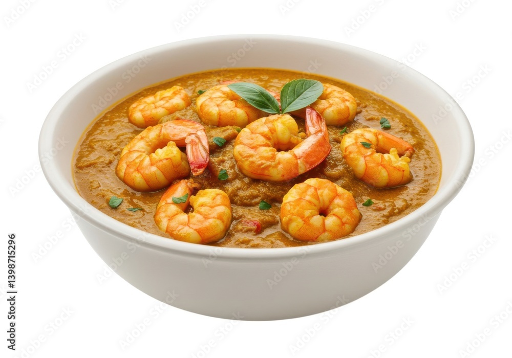 Delicious shrimp curry recipe served in a ceramic bowl dish Delicious shrimp curry recipe served in a ceramic bowl dish