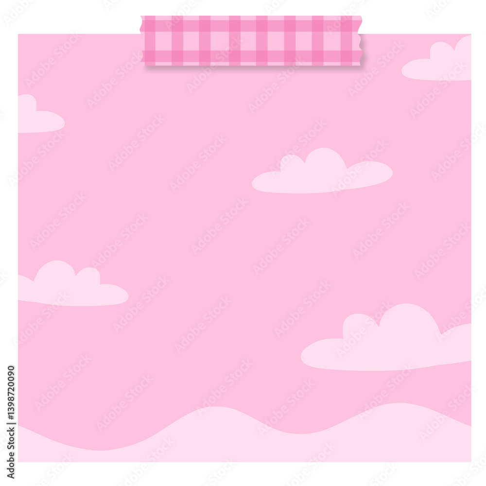 Pastel Sky Note Papers with Tape Pastel Sky Note Papers with Tape