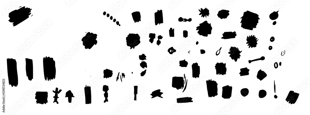 Brutalist art showcasing abstract shapes with raw graphic style in black and white on a white background with imperfect strokes Brutalist art showcasing abstract shapes with raw graphic style in black and white on a white background with imperfect strokes