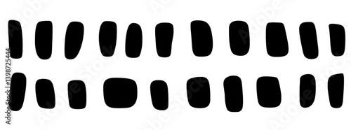 Brutalist abstract art showcasing distorted shapes with a raw graphic style on a white background