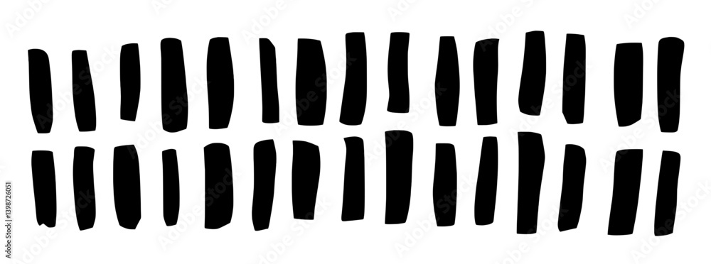 Fototapeta premium Exploring brutalist art through abstract black and white shapes on a clean white background