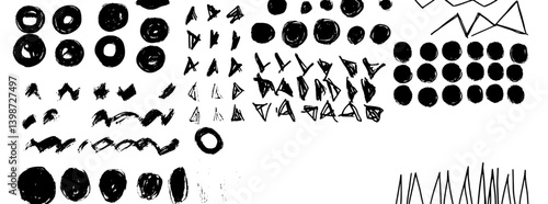 Brutalist art design featuring abstract shapes with a raw graphic style and geometric composition