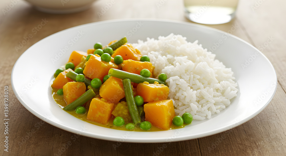 Delicious Gluten Free Vegetable Curry with Jasmine Rice Stock Photo Delicious Gluten Free Vegetable Curry with Jasmine Rice Stock Photo