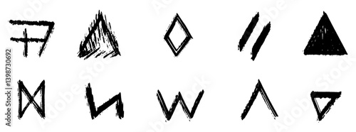 Exploring raw graphic styles through brutalist abstract shapes in a black and white geometric composition