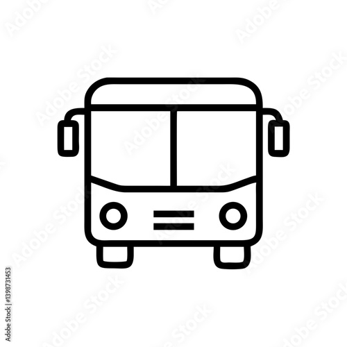 Outline of a bus front view in minimalist design  
