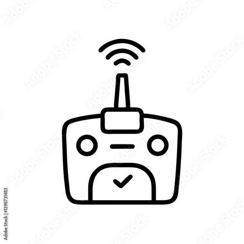 Remote controller with signal icon in minimalistic style  